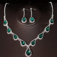 Crystal Bridal Crown Necklace Earrings Set Wedding Accessories