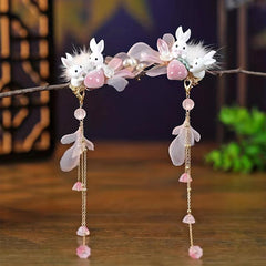 Crystal Tassel Rabbit Strawberry Duck Billed Hair Clip for Girls