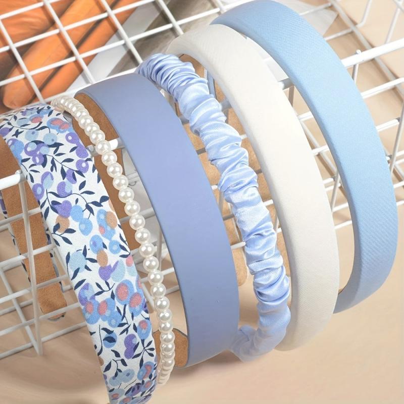 6pcs Floral Printed Headband Set for Women Girls