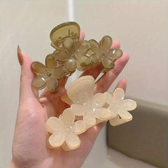 2pcs Jelly Hair Claw Flower Hair Claw Sweet Ponytail Holder