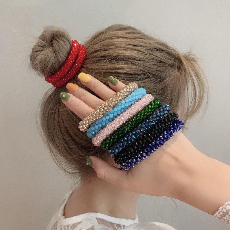 Colorful Bead Elastic Hair Tie Rubber Band Hair Accessories