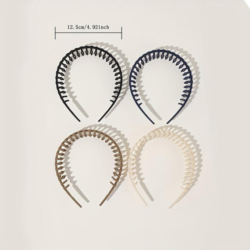 4pcs Wavy Headband Nonslip Style Hair Accessories