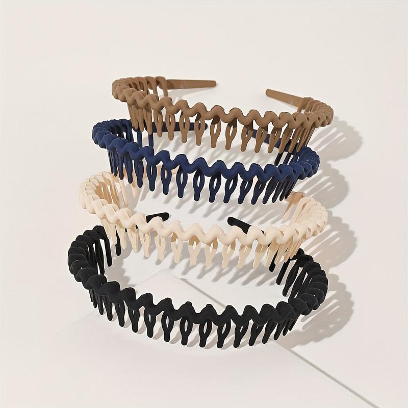 4pcs Wavy Headband Nonslip Style Hair Accessories