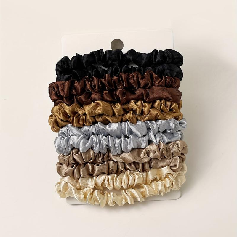 12 Pcs Solid Hair Tie Elastic Scrunchie Ponytail Hair Rope for Girls Women