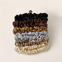 12 Pcs Solid Hair Tie Elastic Scrunchie Ponytail Hair Rope for Girls Women