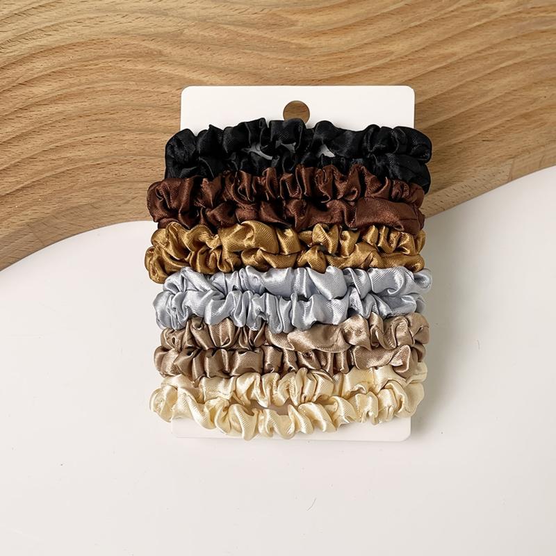 12 Pcs Solid Hair Tie Elastic Scrunchie Ponytail Hair Rope for Girls Women
