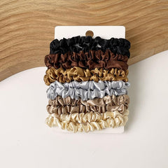 12 Pcs Solid Hair Tie Elastic Scrunchie Ponytail Hair Rope for Girls Women
