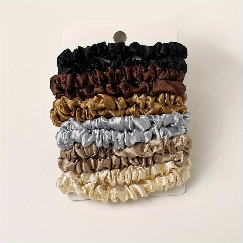 12 Pcs Solid Hair Tie Elastic Scrunchie Ponytail Hair Rope for Girls Women