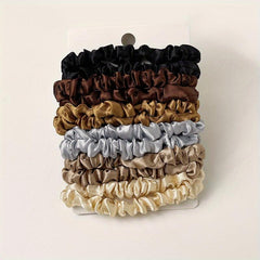 12 Pcs Solid Hair Tie Elastic Scrunchie Ponytail Hair Rope for Girls Women