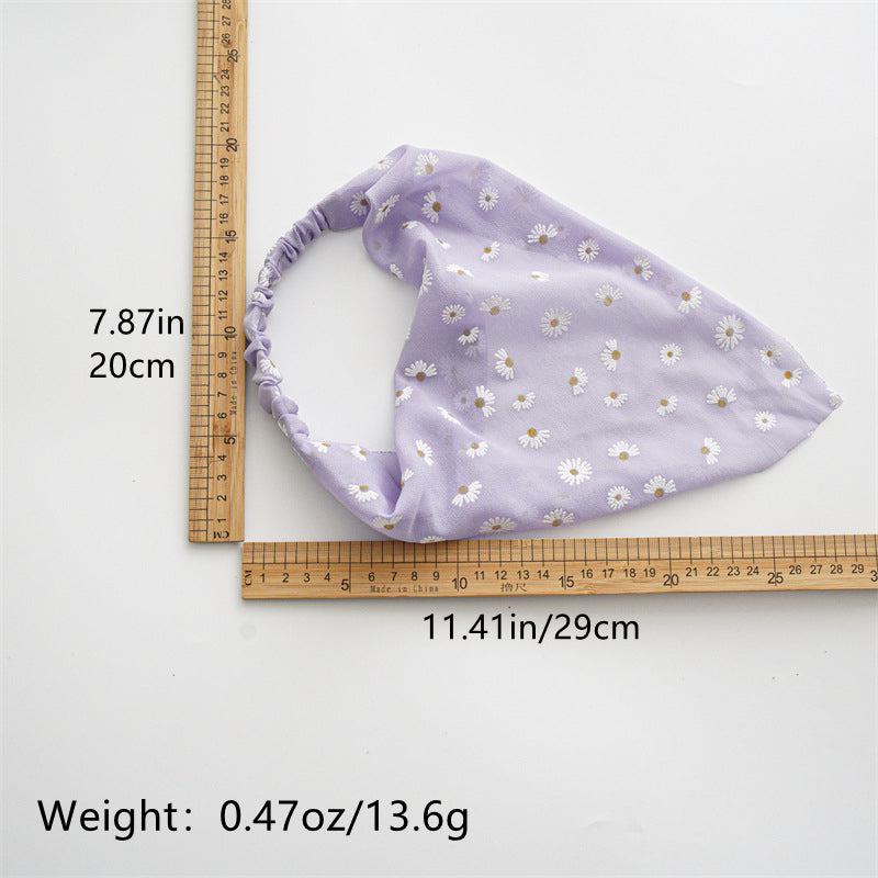 Daisy Pattern Hair Tie Fabric Large Scrunchie Hair Ponytail Streamer