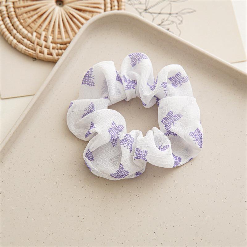 Daisy Pattern Hair Tie Fabric Large Scrunchie Hair Ponytail Streamer