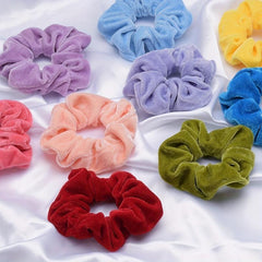 10pcs Retro Velvet Scrunchie High Ponytail Bun Hair Accessories