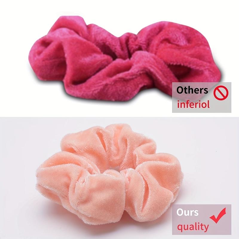 10pcs Retro Velvet Scrunchie High Ponytail Bun Hair Accessories