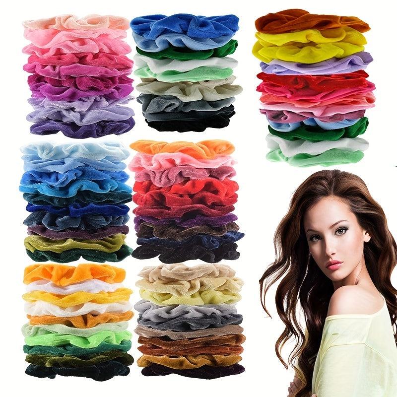 10pcs Retro Velvet Scrunchie High Ponytail Bun Hair Accessories
