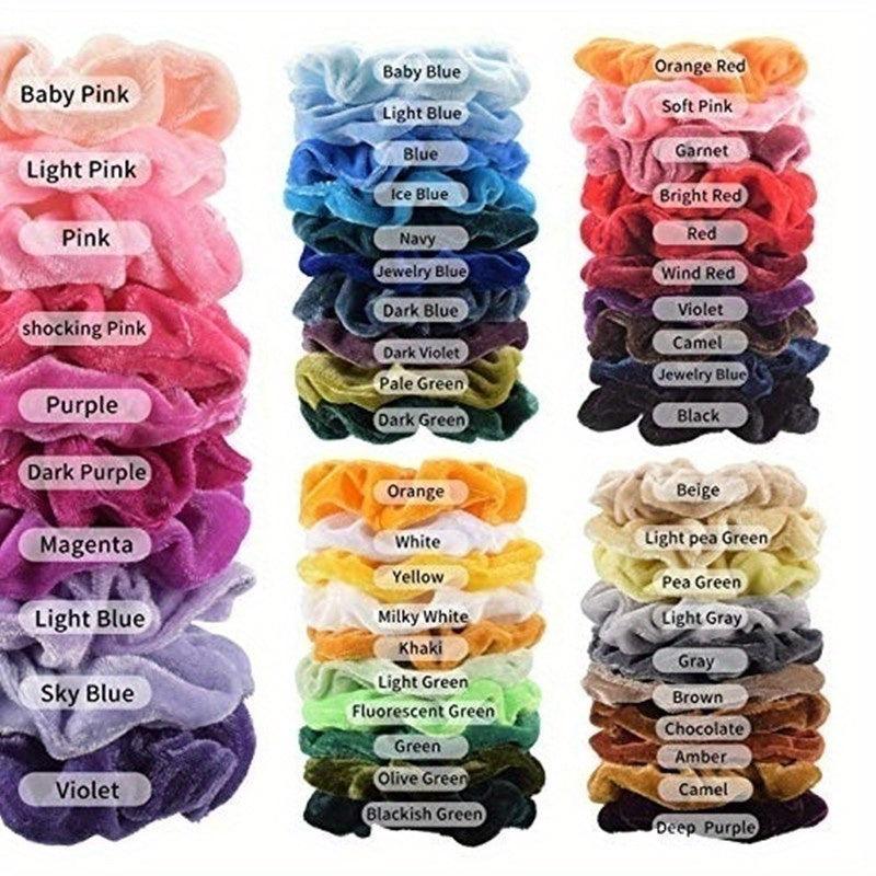 10pcs Retro Velvet Scrunchie High Ponytail Bun Hair Accessories