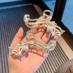Large Golden Hair Claw Fox Pattern Hair Clip Hair Accessory For Women Girls