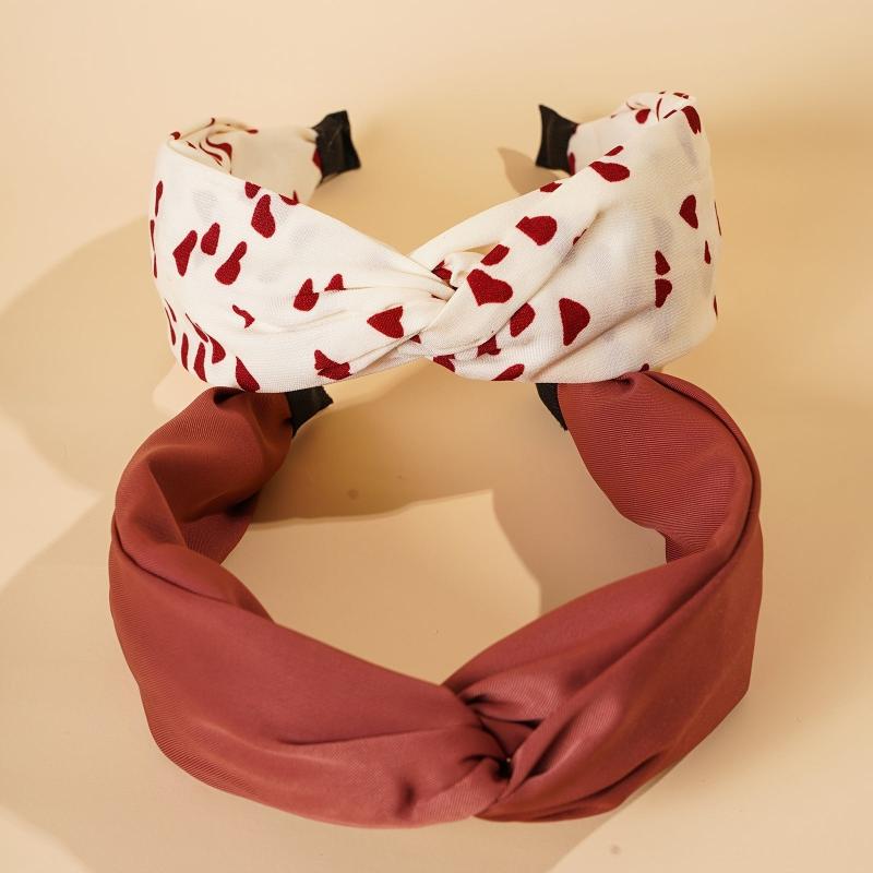 2pcs Heart Solid Headband And Wash Face Headband Hair Accessories For Women