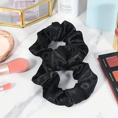 10pcs Solid Scrunchies Hair Tie Satin Hair Rope Elastic Hair Accessories