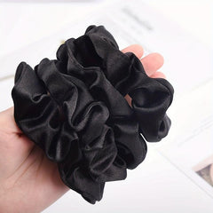 10pcs Solid Scrunchies Hair Tie Satin Hair Rope Elastic Hair Accessories