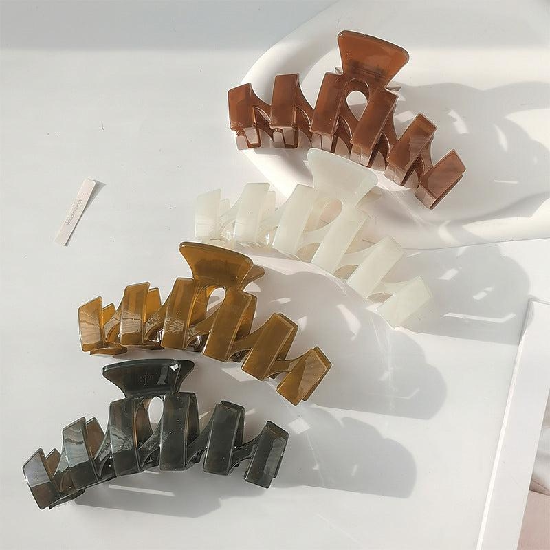 4pcs Frosted Hair Clip Large Shark Claw Back Head Hair Clip