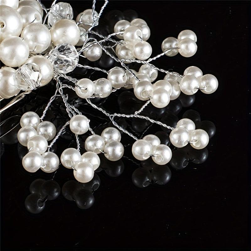 Faux Pearl Crystal Hair Comb Bridal Wedding Hair Accessories