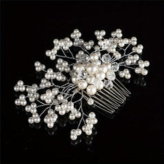 Faux Pearl Crystal Hair Comb Bridal Wedding Hair Accessories