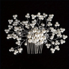 Faux Pearl Crystal Hair Comb Bridal Wedding Hair Accessories