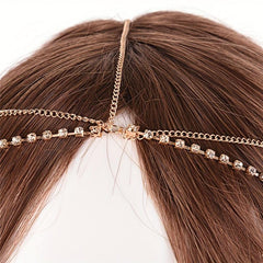 Metal Multilayer Rhinestone Head Chain Bridal Hair Accessories