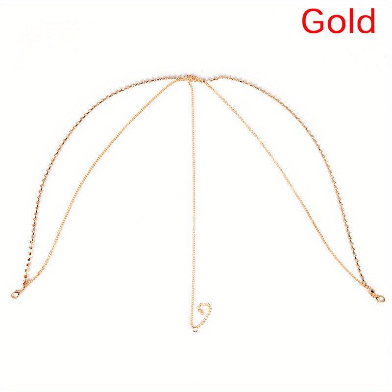 Metal Multilayer Rhinestone Head Chain Bridal Hair Accessories