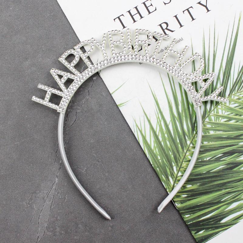 Laser Pearl Headband Happy Birthday Hair Band