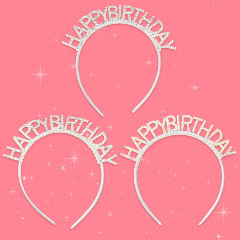 Laser Pearl Headband Happy Birthday Hair Band