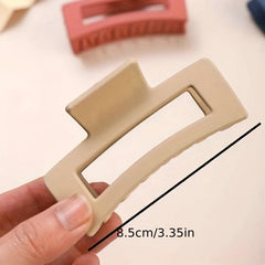4pcs Hollow Rectangle Hair Claw Solid Shark Claw Hair Accessories