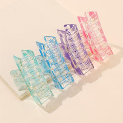 4pcs Hollow Rectangle Hair Claw Solid Shark Claw Hair Accessories