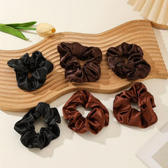 6pcs Soft Solid Hair Rope Elastic Ponytail Holder Hair Accessories