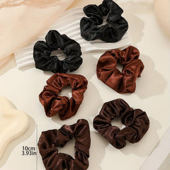 6pcs Soft Solid Hair Rope Elastic Ponytail Holder Hair Accessories