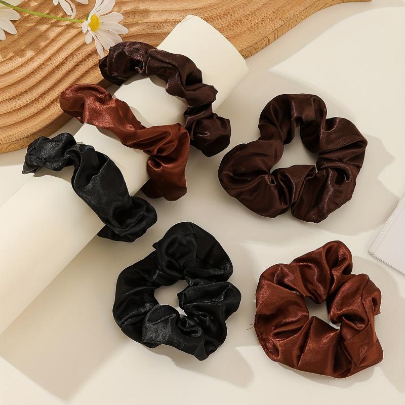 6pcs Soft Solid Hair Rope Elastic Ponytail Holder Hair Accessories