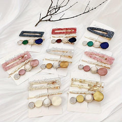 3pcs Acetate Hair Clip Faux Pearl Bobby Pin Side Clip Bangs Clip