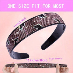 Vintage Rhinestone Headband Leopard Pattern Wide Headdress Hair Band Women