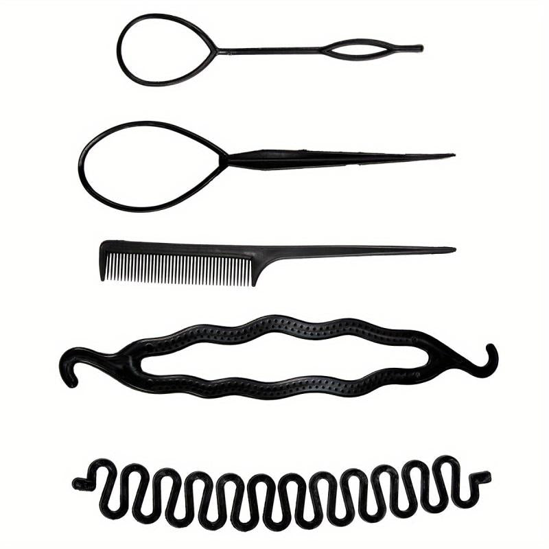 5pcs Hair Braiding Tools Set Styling Accessories DIY Curly Hair Styler Comb Bun