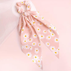 6pcs Daisy Pattern Prints Hairband Scrunchies for Women