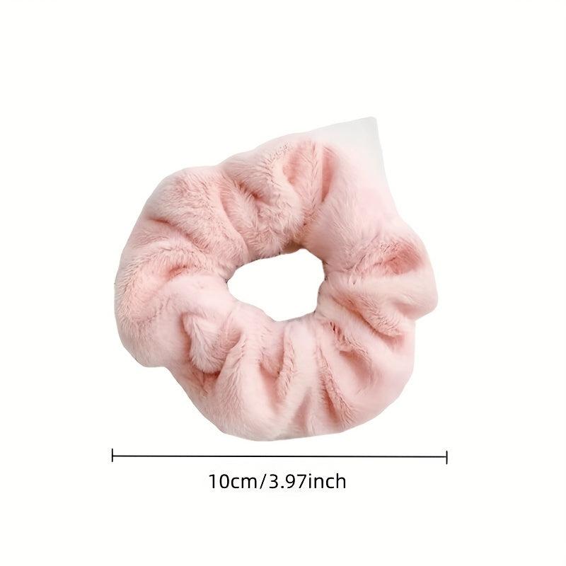 Soft Rabbit Hair Scrunchie Warm Furry Hair Rope Accessory
