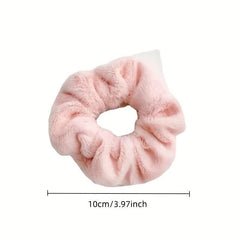 Soft Rabbit Hair Scrunchie Warm Furry Hair Rope Accessory