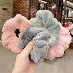 Soft Rabbit Hair Scrunchie Warm Furry Hair Rope Accessory