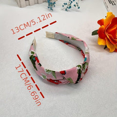 Flower Pattern Headband Wide Brim Hair Band For Women