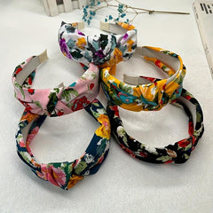 Flower Pattern Headband Wide Brim Hair Band For Women