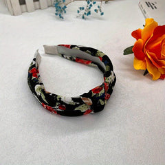 Flower Pattern Headband Wide Brim Hair Band For Women