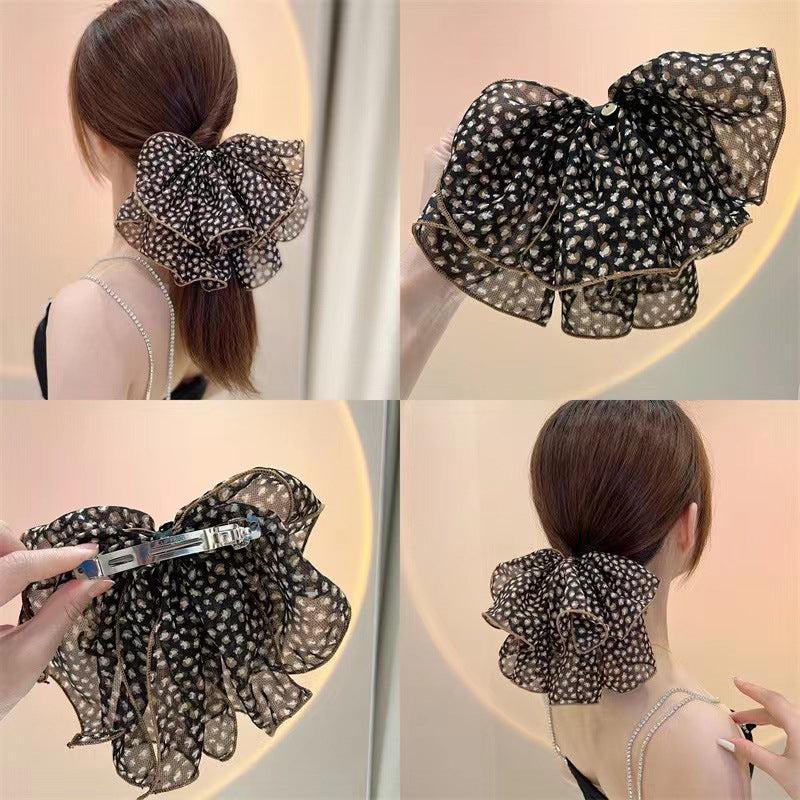Leopard Print Bow Hair Clip Vintage Hair Accessories