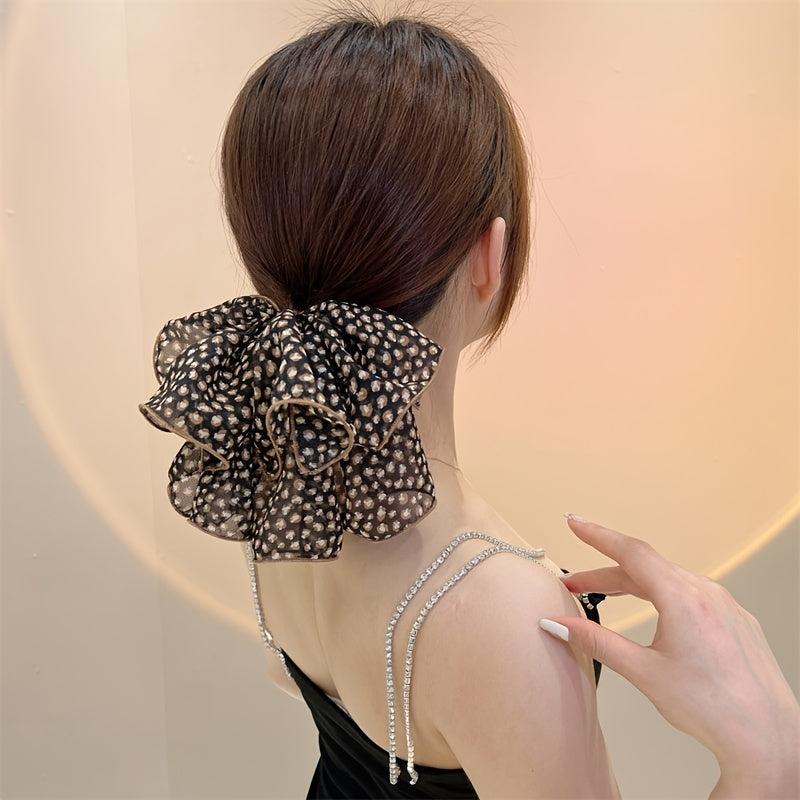Leopard Print Bow Hair Clip Vintage Hair Accessories