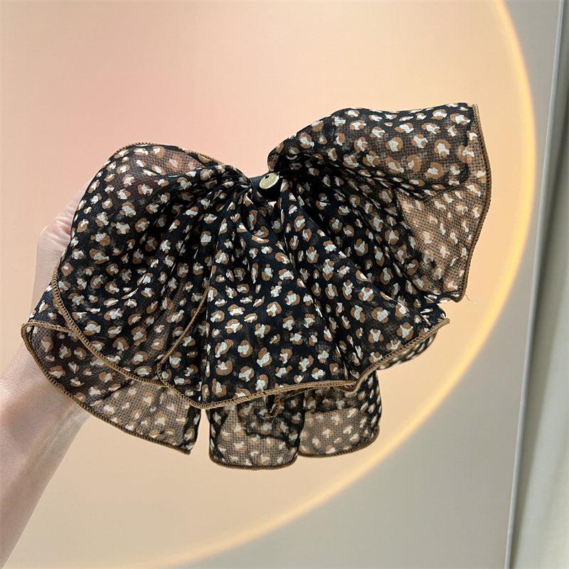 Leopard Print Bow Hair Clip Vintage Hair Accessories