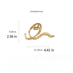 Alphabet Claw Clip Metal Curve Letter Hair Clip For Women Girls